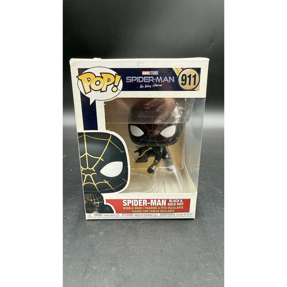 Funko Pop Marvel Spider-Man No Way Home Black & Gold Suit 911 Bobble-Head Figure